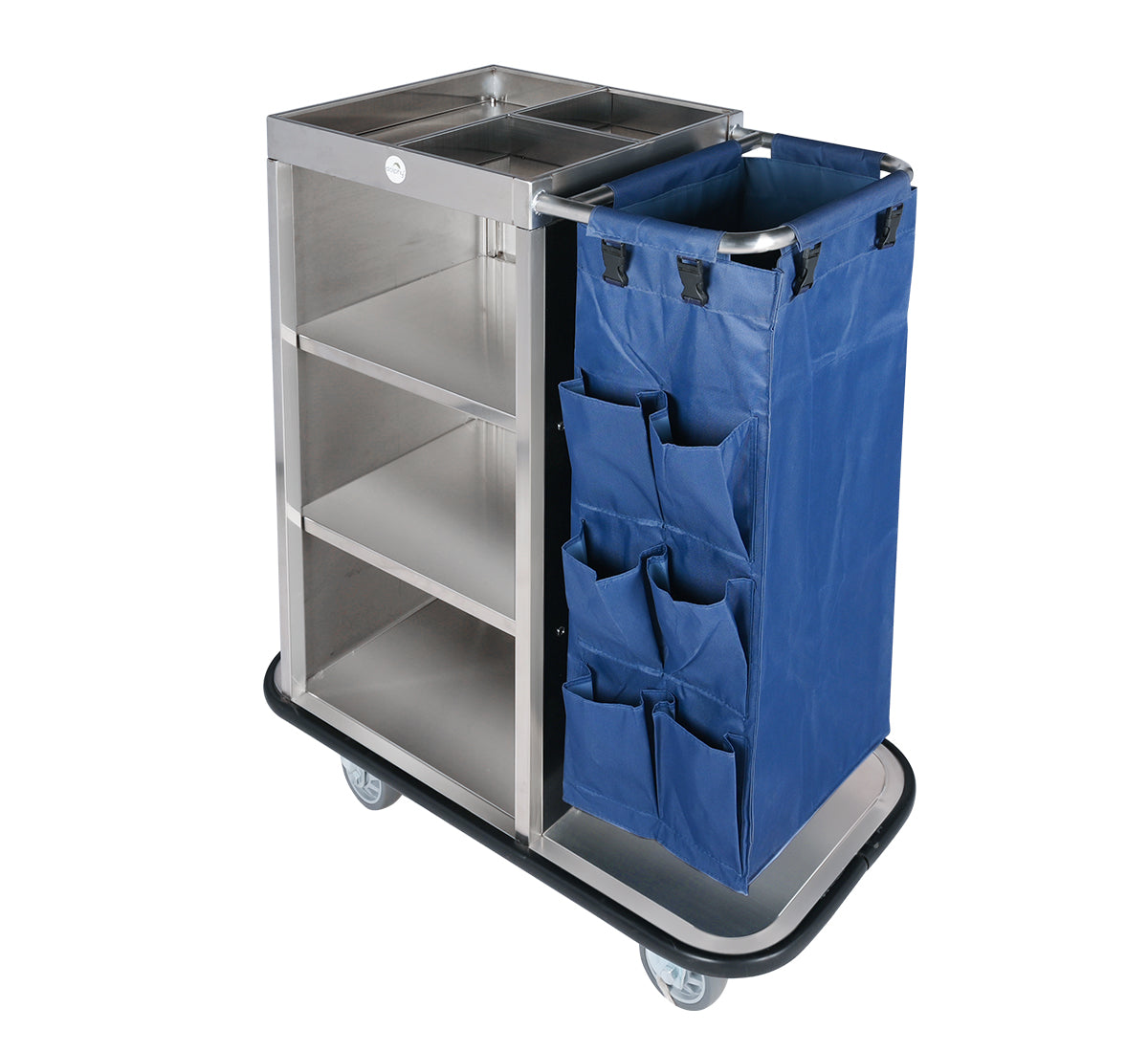 Silver Multifunction Housekeeping Trolley Cart