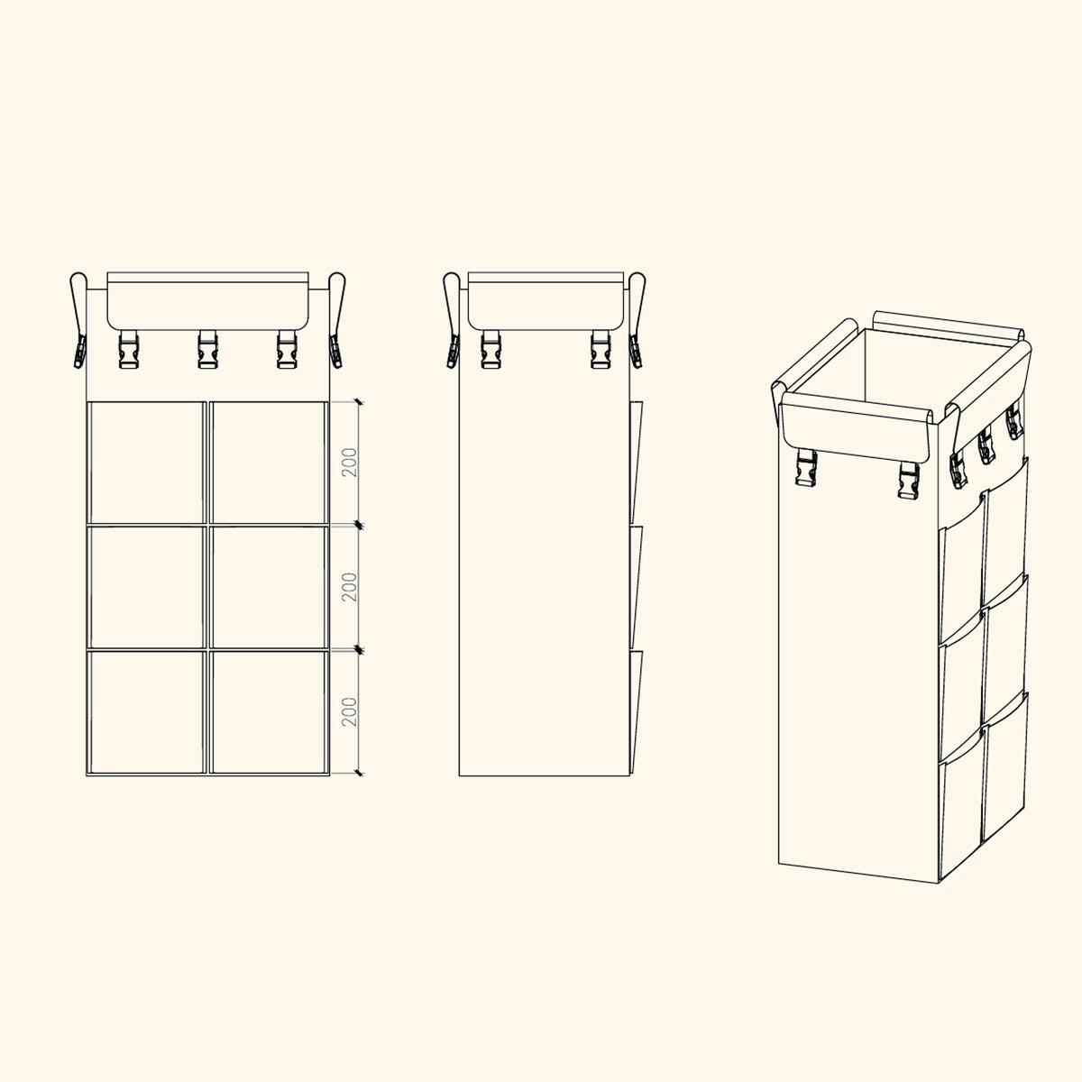 Gray Housekeeping Trolley Cart With Waste Bin