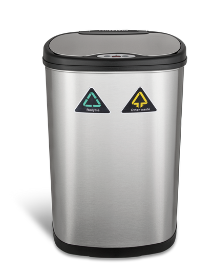 S/S Automatic Recycle Compartment Bin 50L