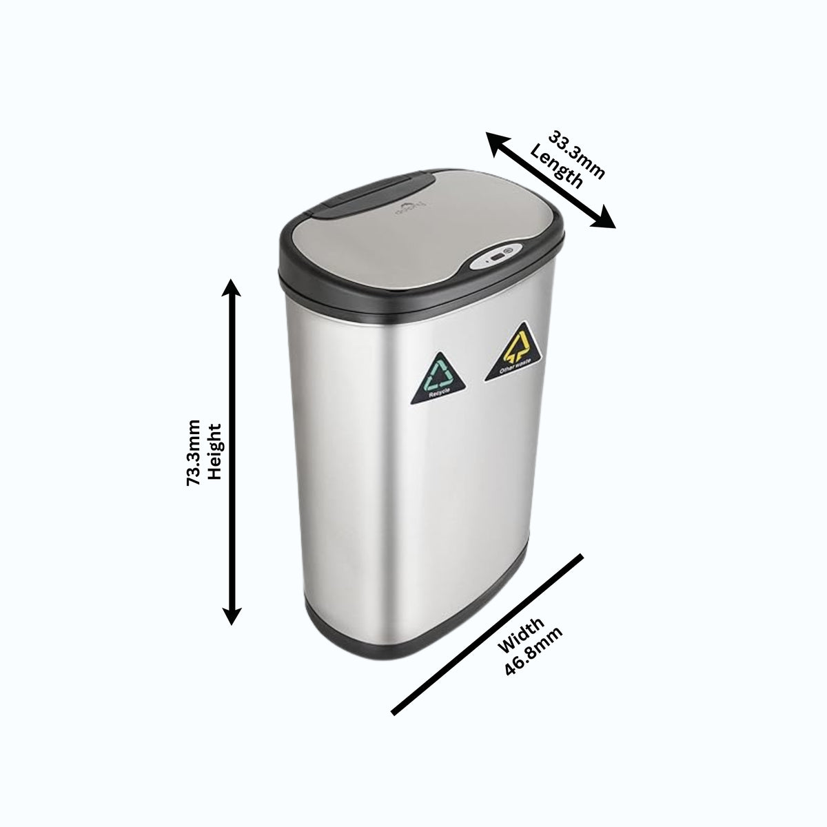 S/S Automatic Recycle Compartment Bin 50L