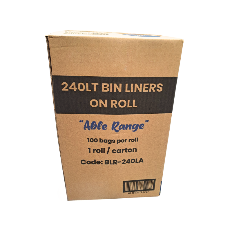 240L “Able” Range Bin Liners – Black (100 Pack)