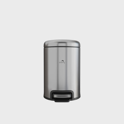 Round Soft Closing Stainless Steel  PEDAL Bin -5L