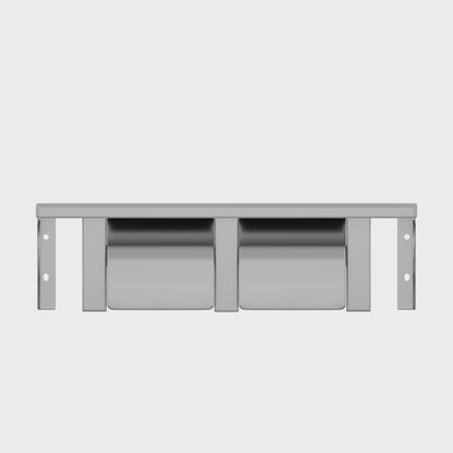 Heavy Duty Stainless Steel Twin Toilet Roll Holder with Shelf
