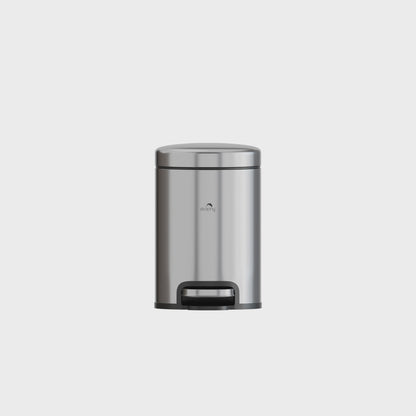 Round Soft Closing Stainless Steel PEDAL Bin- 3L