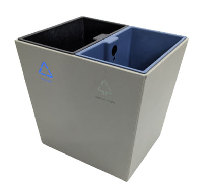 Premium Leather Recycle Compartment Bin 14L - Gray